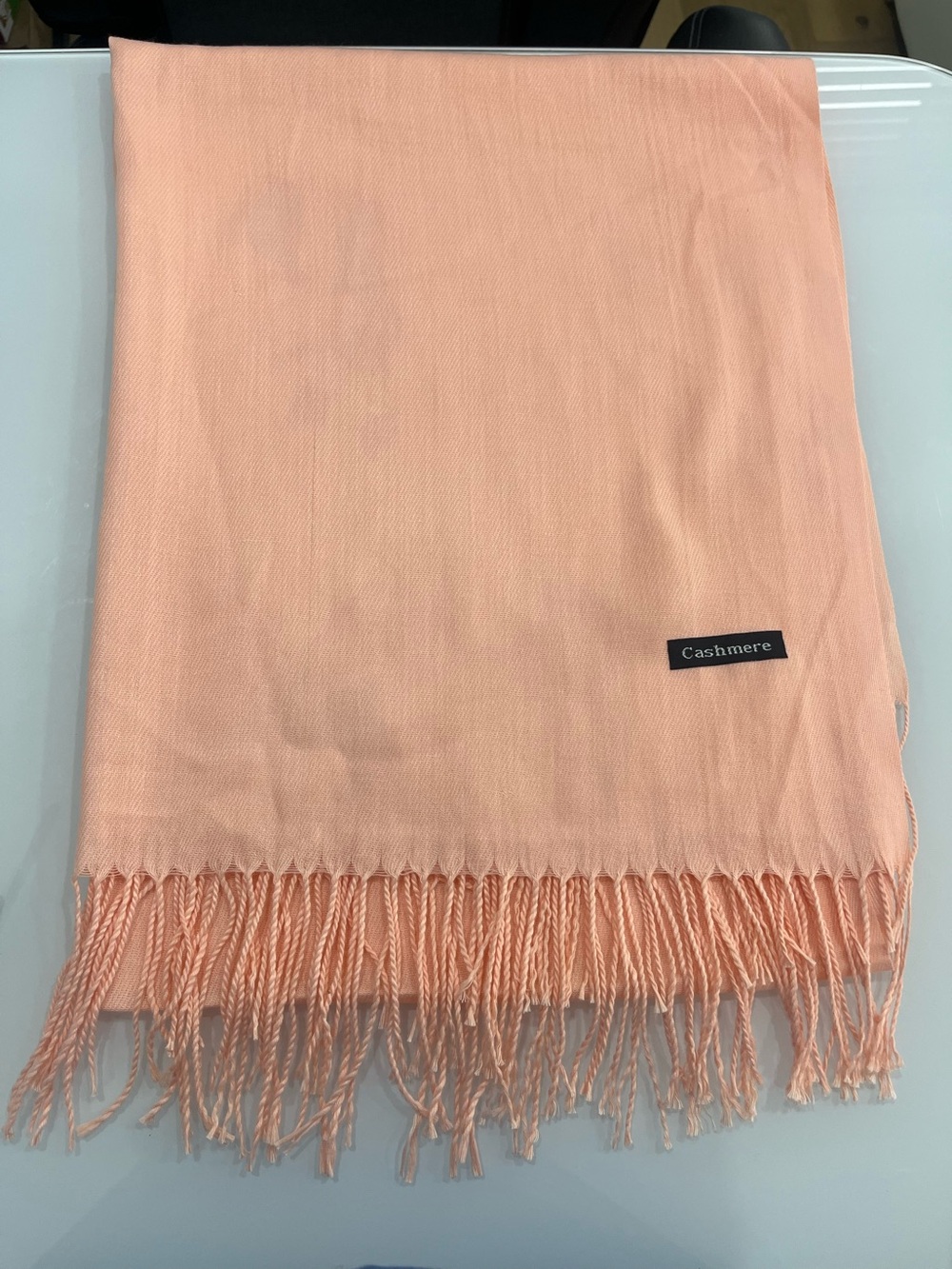 Peach Fringe Scarf - Soft Lightweight Wrap